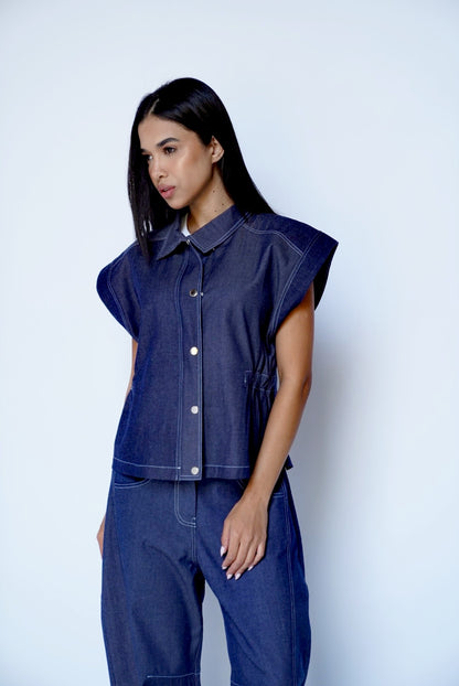 Blue Vest- Denim Set