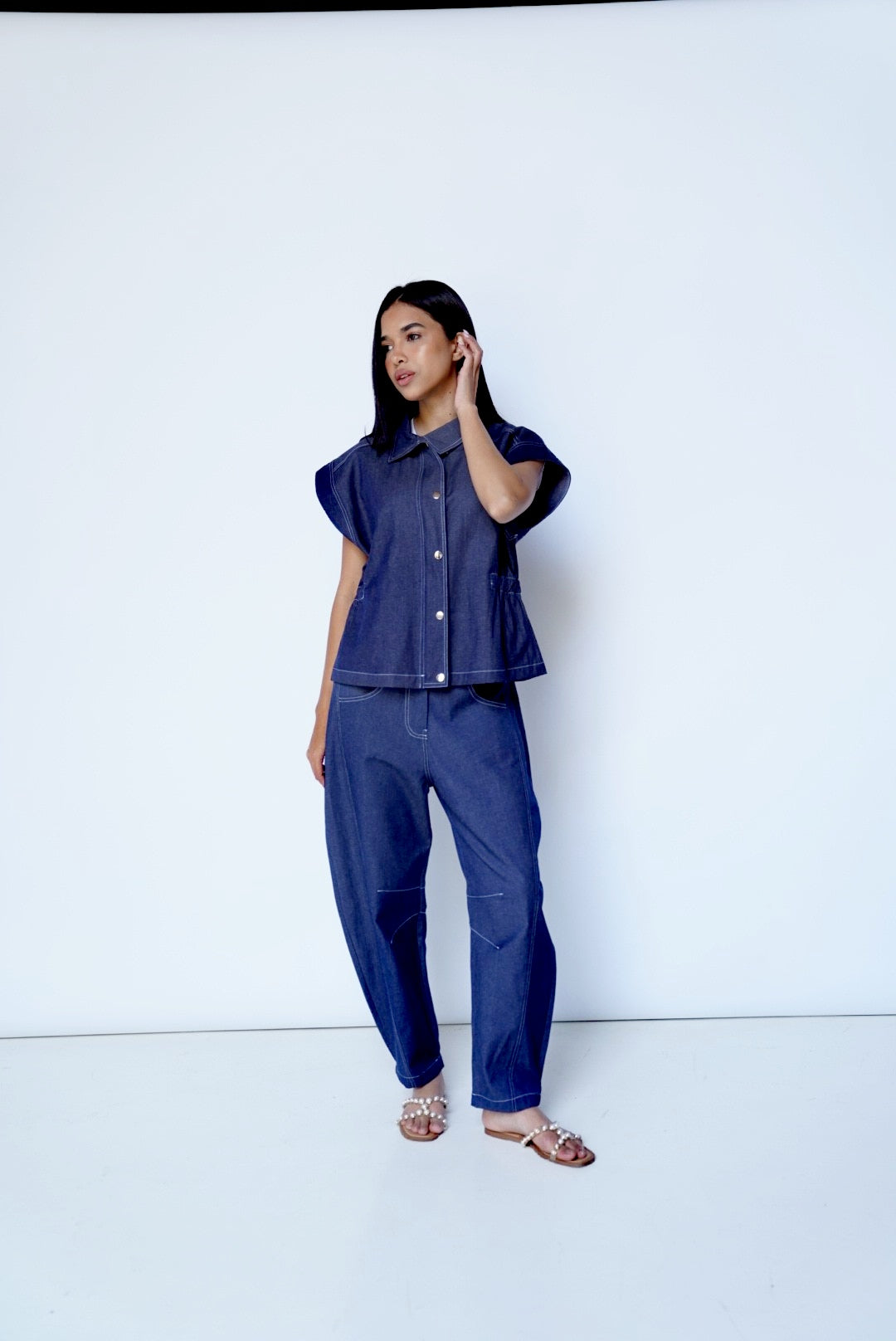 Blue Vest- Denim Set
