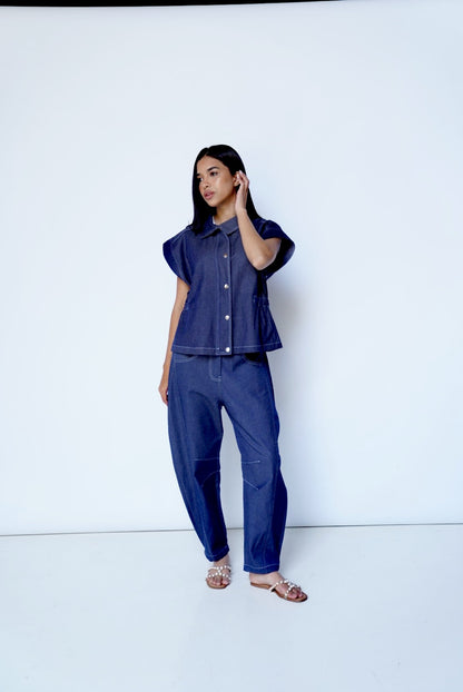 Blue Vest- Denim Set
