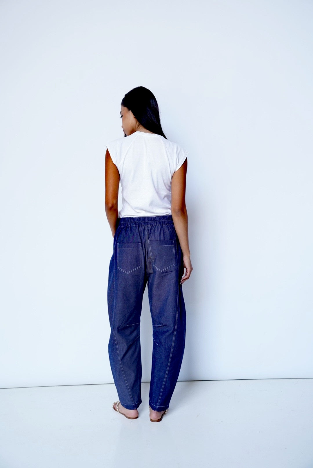 Blue Balloon Denim Pants