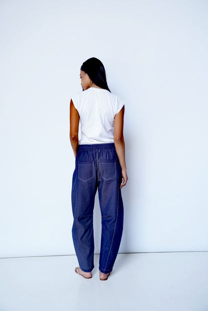 Blue Balloon Denim Pants