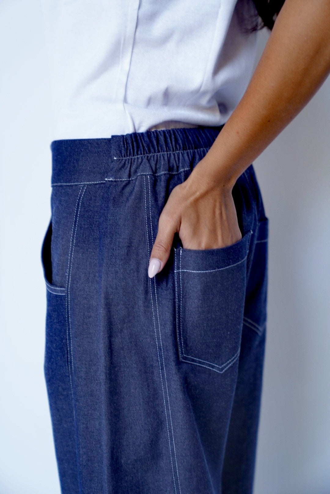 Blue Balloon Denim Pants
