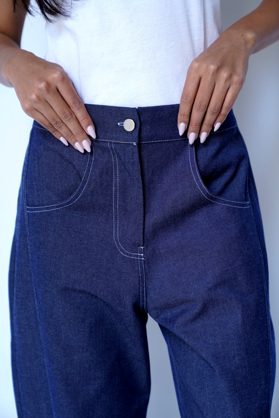 Blue Balloon Denim Pants