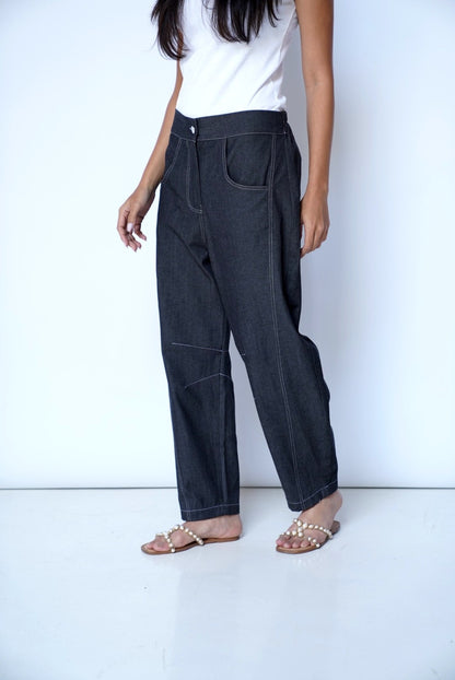 Black Balloon Denim Pants
