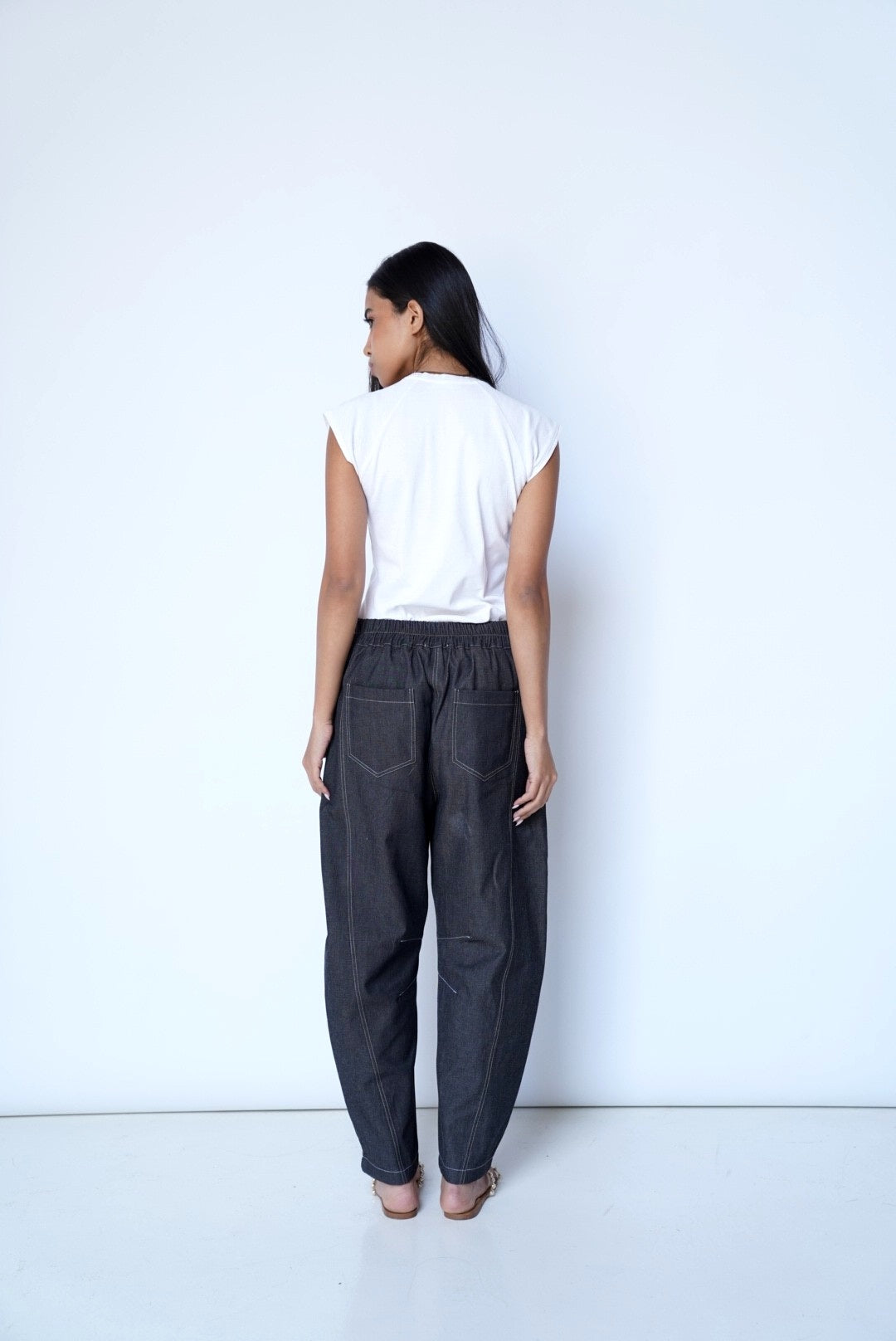 Black Balloon Denim Pants