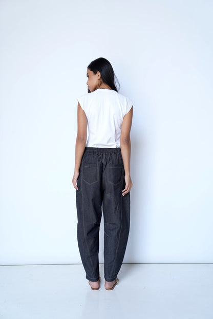Black Balloon Denim Pants