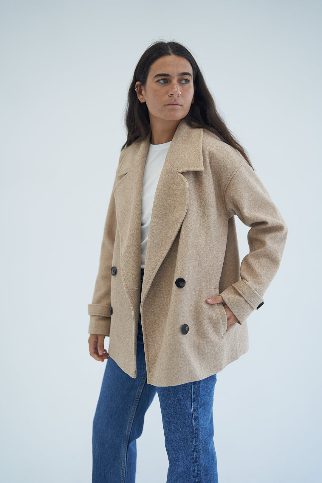 Golden Beige Wool Jacket