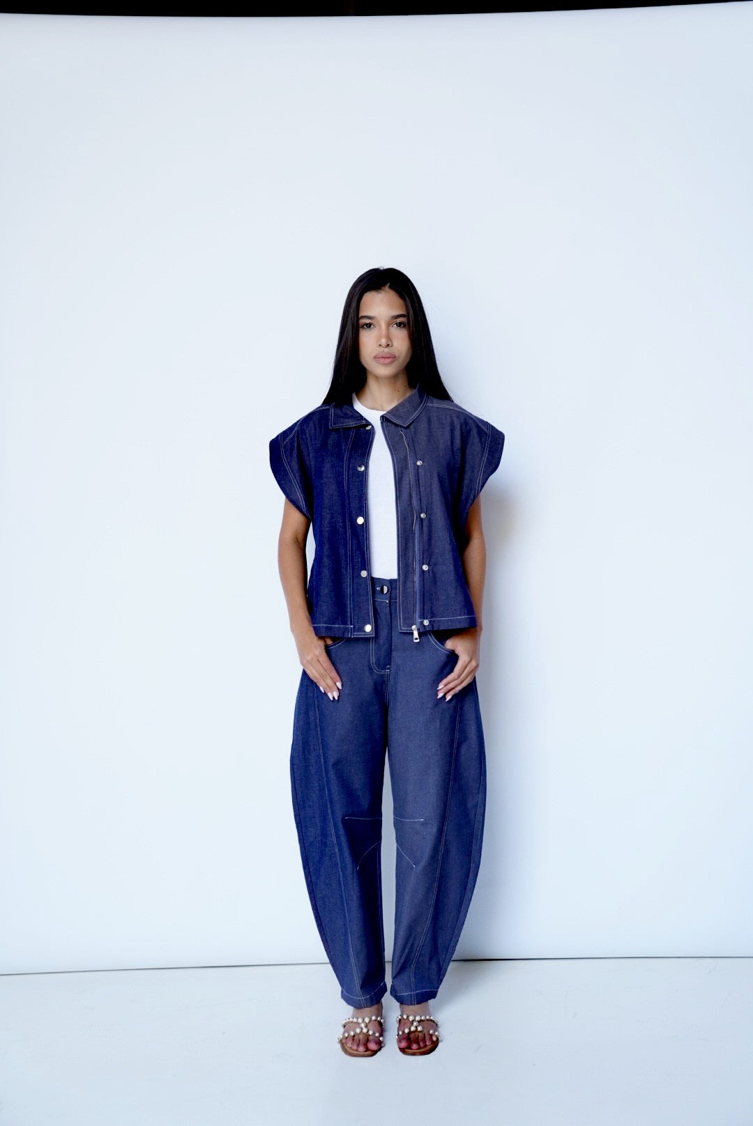 Blue Vest- Denim Set