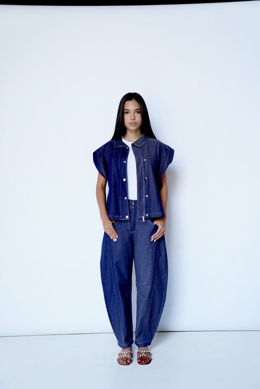 Blue Vest- Denim Set